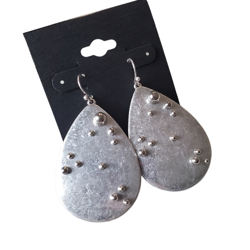 Silver Teardrop Bubble Fashion Jewelry Earrings